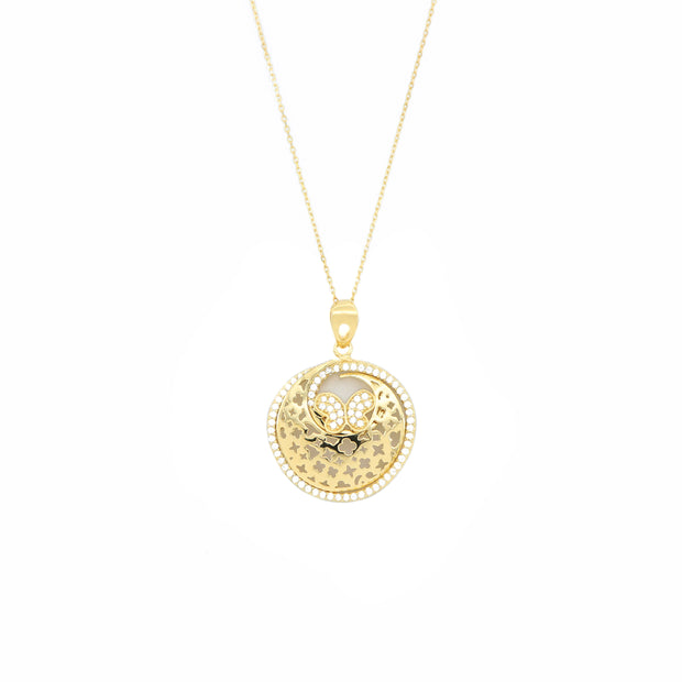 Butterfly Open Circle Necklace